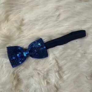 Blue 4" Sequin Bow on FOE Headband